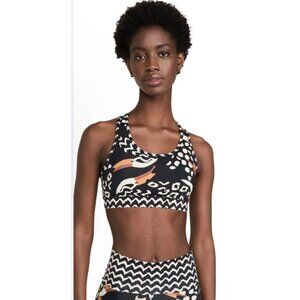 Farm Rio Tucanissimo Printed Racerback Sports Bra - Eco-Friendly Material XS NWT